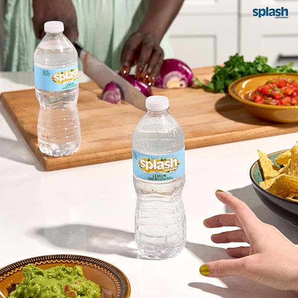 SPLASH REFRESHER FLAVORED WATER BOTTLES, LEMON FLAVOR – 6-PACK, 16.9 FL OZ – REFRESHING FLAVORED BOTTLED WATER WITH ELECTROLYTES – ZERO SUGAR & ZERO CALORIES