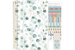 bloom daily planners 2024 Calendar Year Day Planner (January 2024 - December 2024) - 5.5” x 8.25” - Weekly/Monthly Agenda Organizer Book with Stickers & Bookmark - Boho Greenery