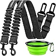 COOYOO Dog Seat Belt,2 Packs Retractable Dog Car Seatbelts Adjustable Pet Seat Belt for Vehicle Nylon Pet Safety Seat Belts Heavy Duty & Elastic & Durable Car Harness for Dogs