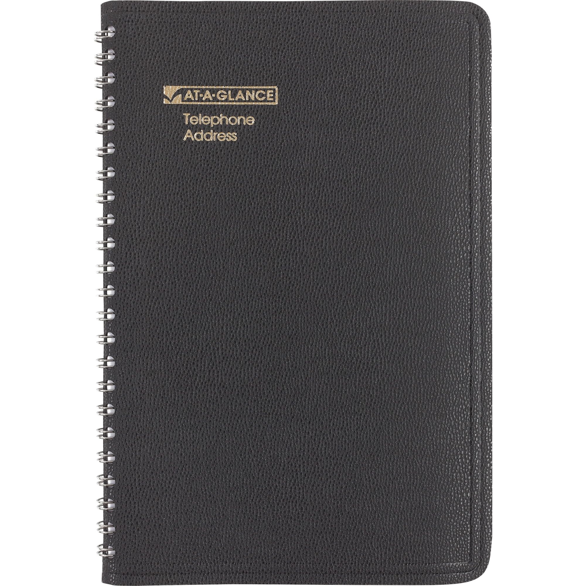 AT-A-GLANCE Large Telephone & Address Book, 800+ Entries, 4-7/8" x 8" Page Size, Black (8001105)