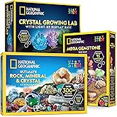 National Geographic Geology Bundle – Including Rock Collection Box for Kids, Crystal Growing Kit, and Gemstone Dig Kit, Real Gemstones and Crystals, Science Kit for Boys and Girls (Amazon Exclusive)