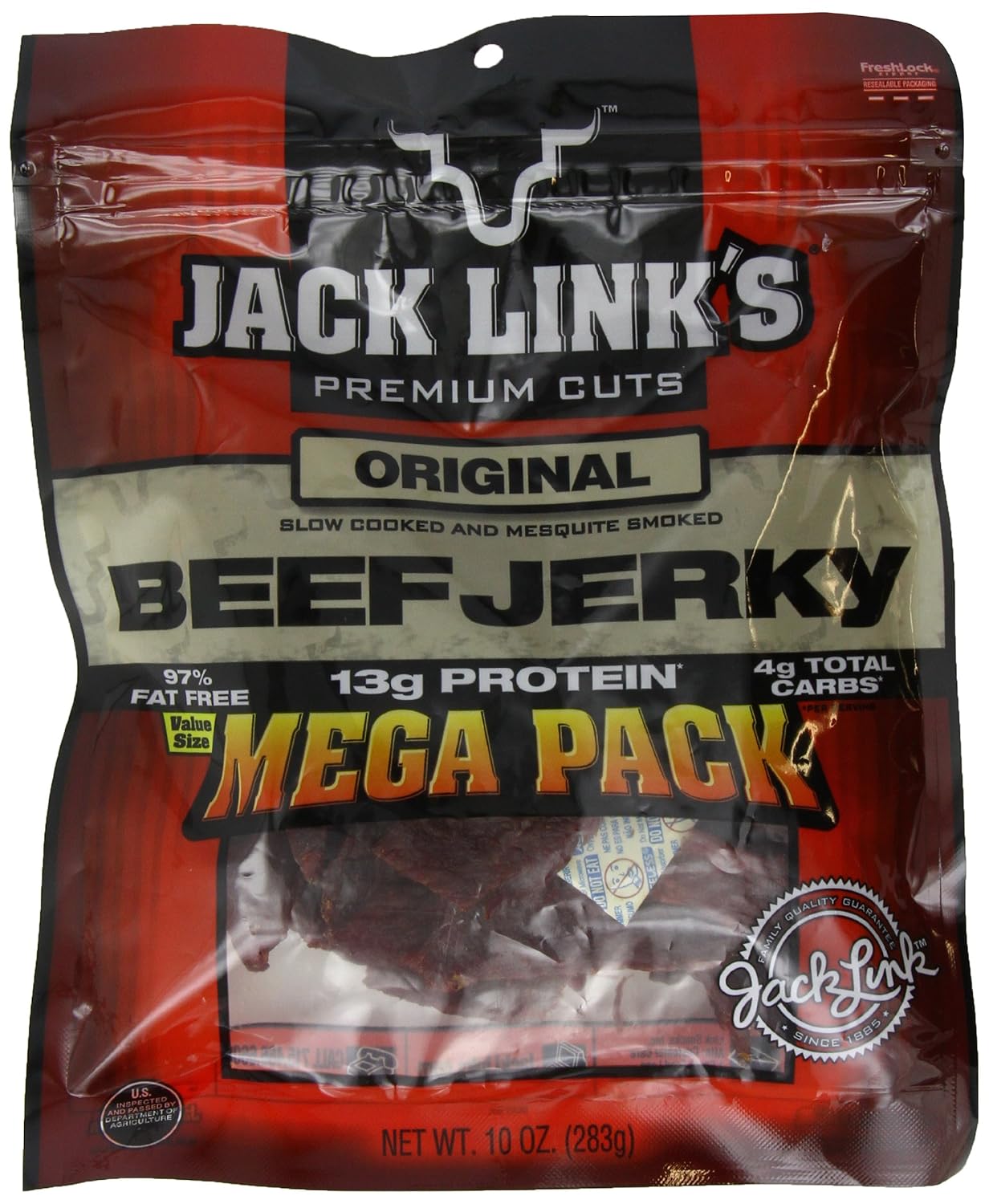 Jack Link's Beef Jerky, Original, 10Ounce Packages (Pack of 2)