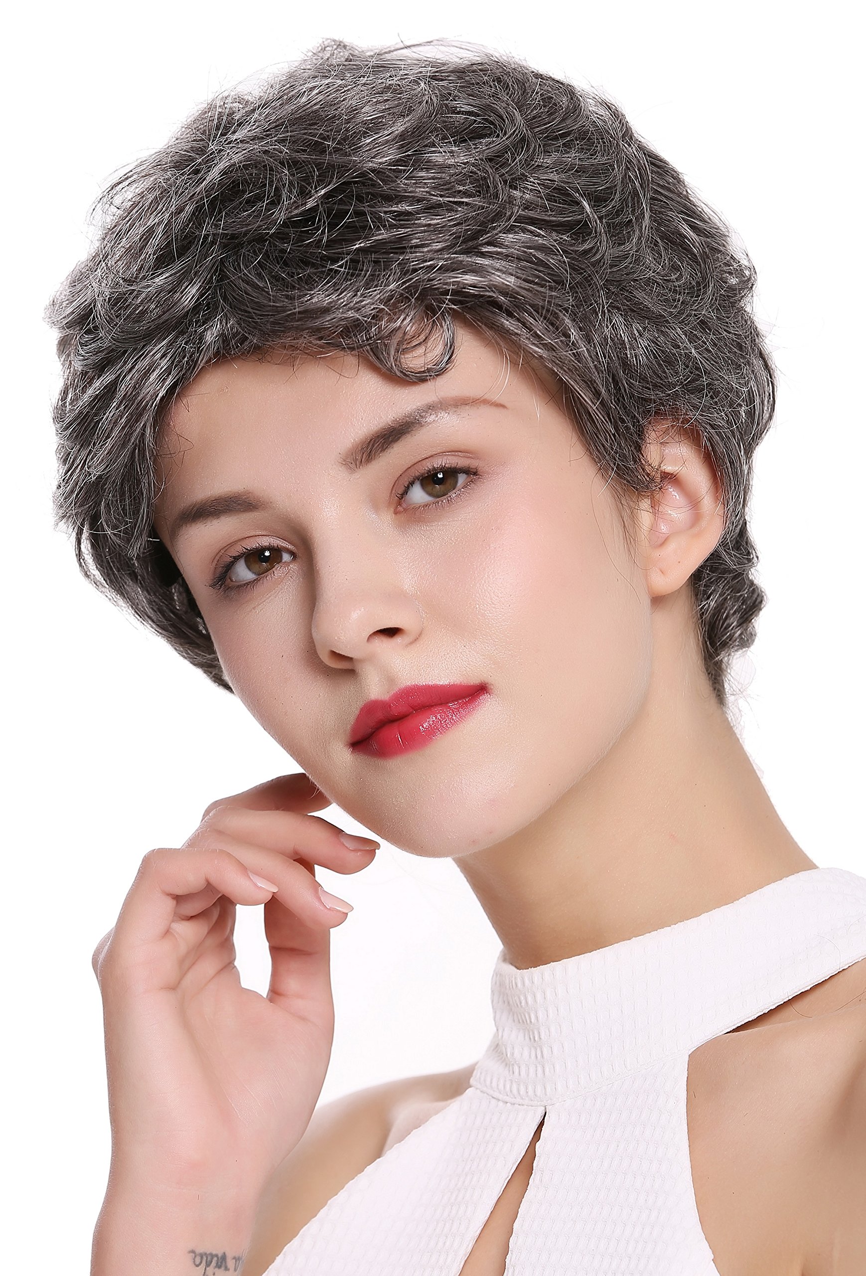 WIG ME UP - DW2339-44 Lady Gents Men Quality Wig short slight wave wavy dark gray