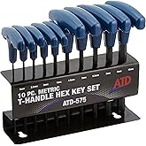 ATD Tools (575) 10-Piece Metric T-Handle Hex Key Set