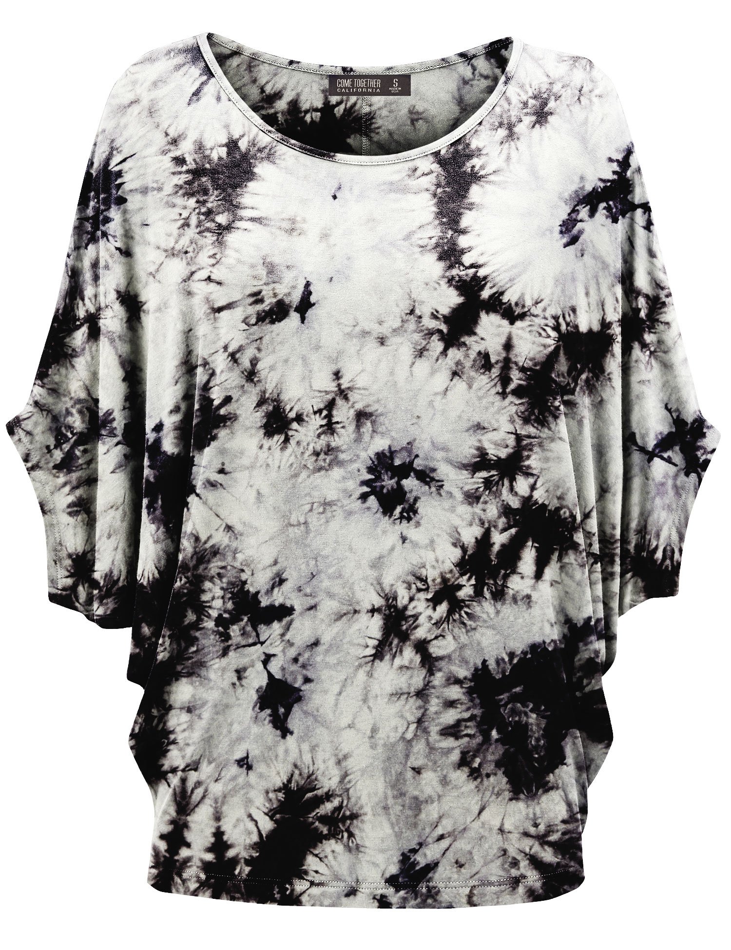 LL WT1096 Womens Tie Dye Scoop Neck Half Sleeve