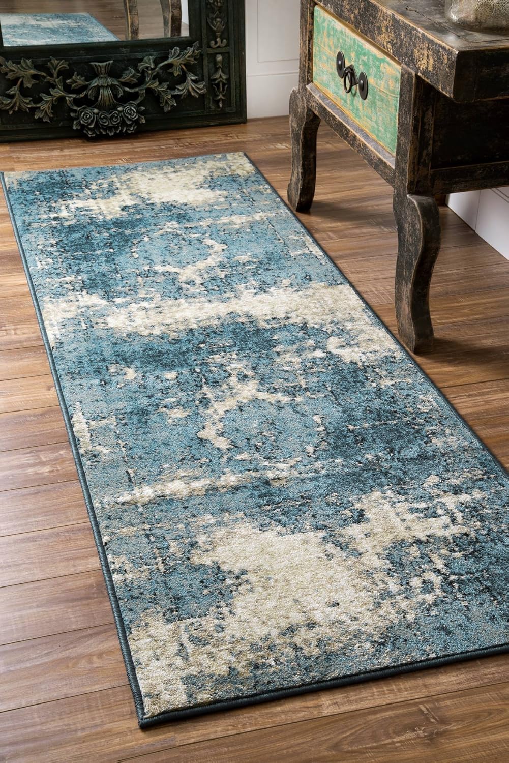 Best Kitchen Runner Rug Oriental Blue