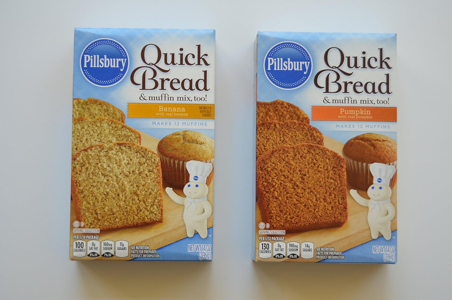 Pillsbury Quick Bread Mixes Bundle of Two ~ One Each, Banana & Pumpkin