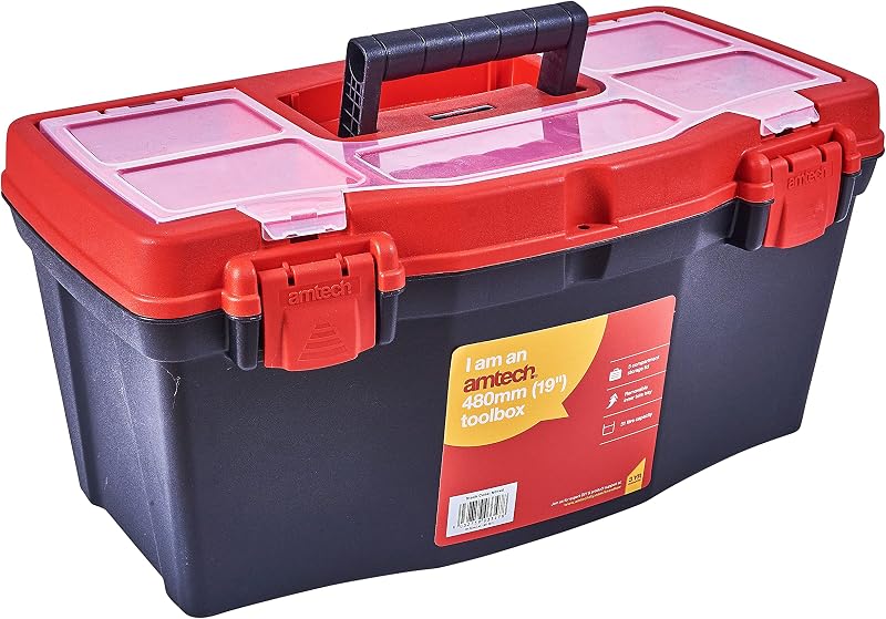 Amtech N0140 480mm (19 Inch) Storage Tool Box with Tray