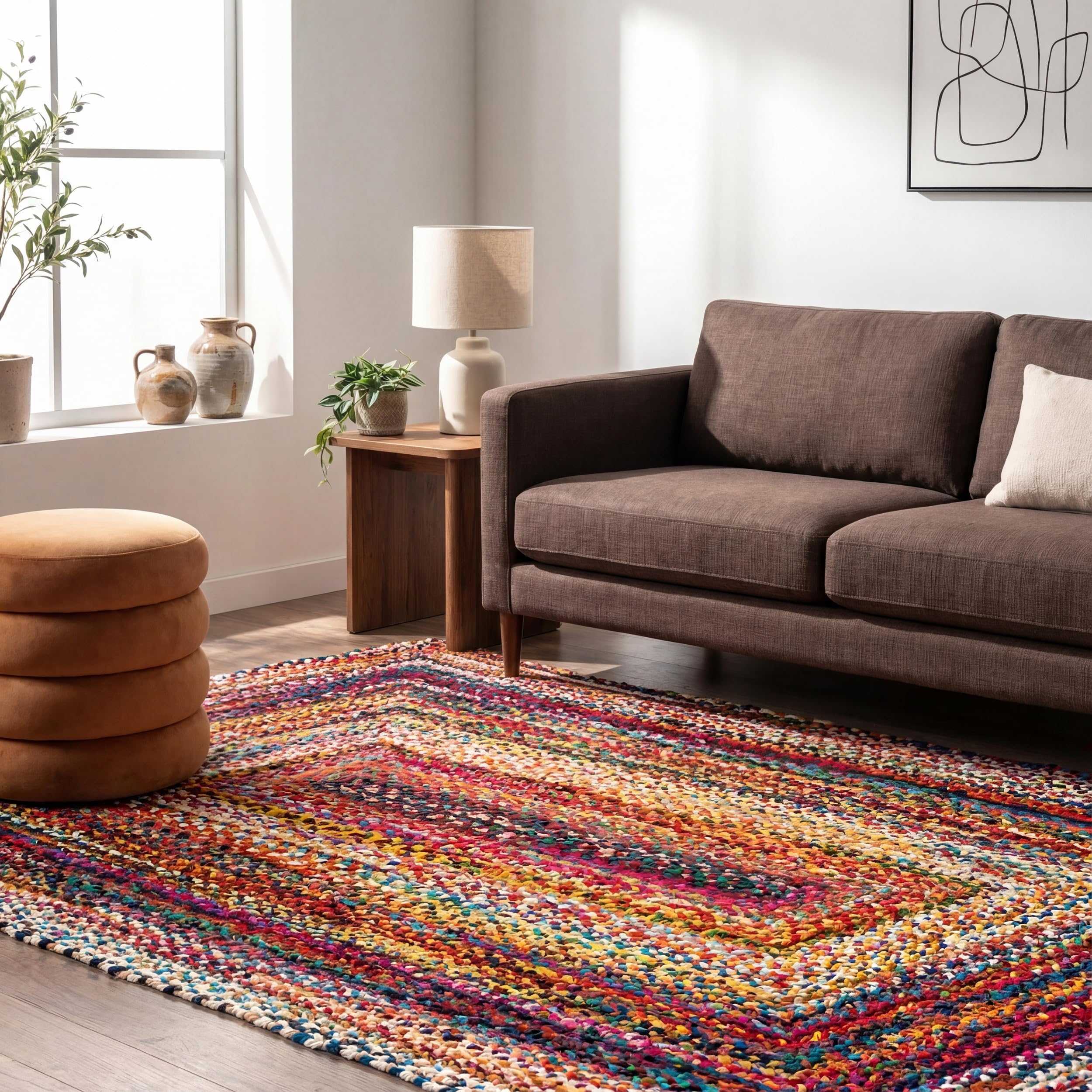 nuLOOM Tammara Bohemian Hand Braided Area Rug, 183 cm x 274 cm, Multi