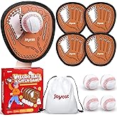 JoyCat Toss and Catch Ball Game for Kids – Outdoor Beach & Yard Game Set with 4 Paddles, Kids Toddler Baseball Glove,Family Throwing & Catching Game for Ages 3–12