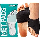 New! Brison Metatarsal Pads for Men & Women - Gel Foot Cushions for Ball of Foot Pain Relief Morton’s Neuroma Metatarsalgia Sesamoiditis Calluses 1 Pair Black, 2XL