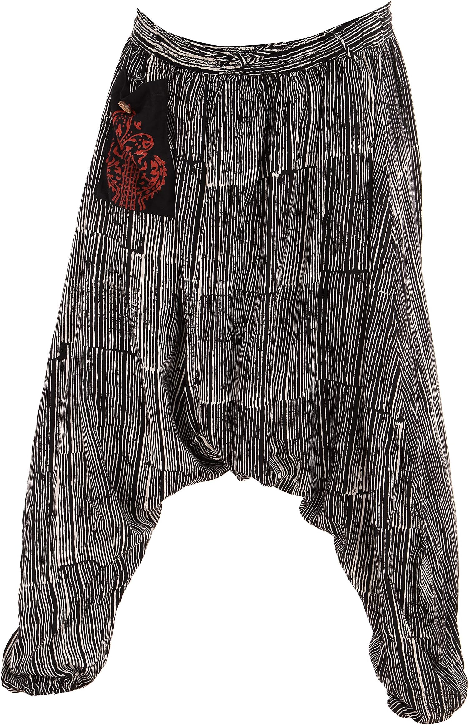 Negen Men and Women's Rayon block printed Harem Pants (b/w lining)