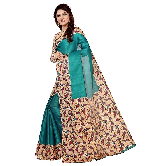 Vimalnath Synthetics Womens Khadi Saree with Blouse Piece (PIH7, Turquoise)