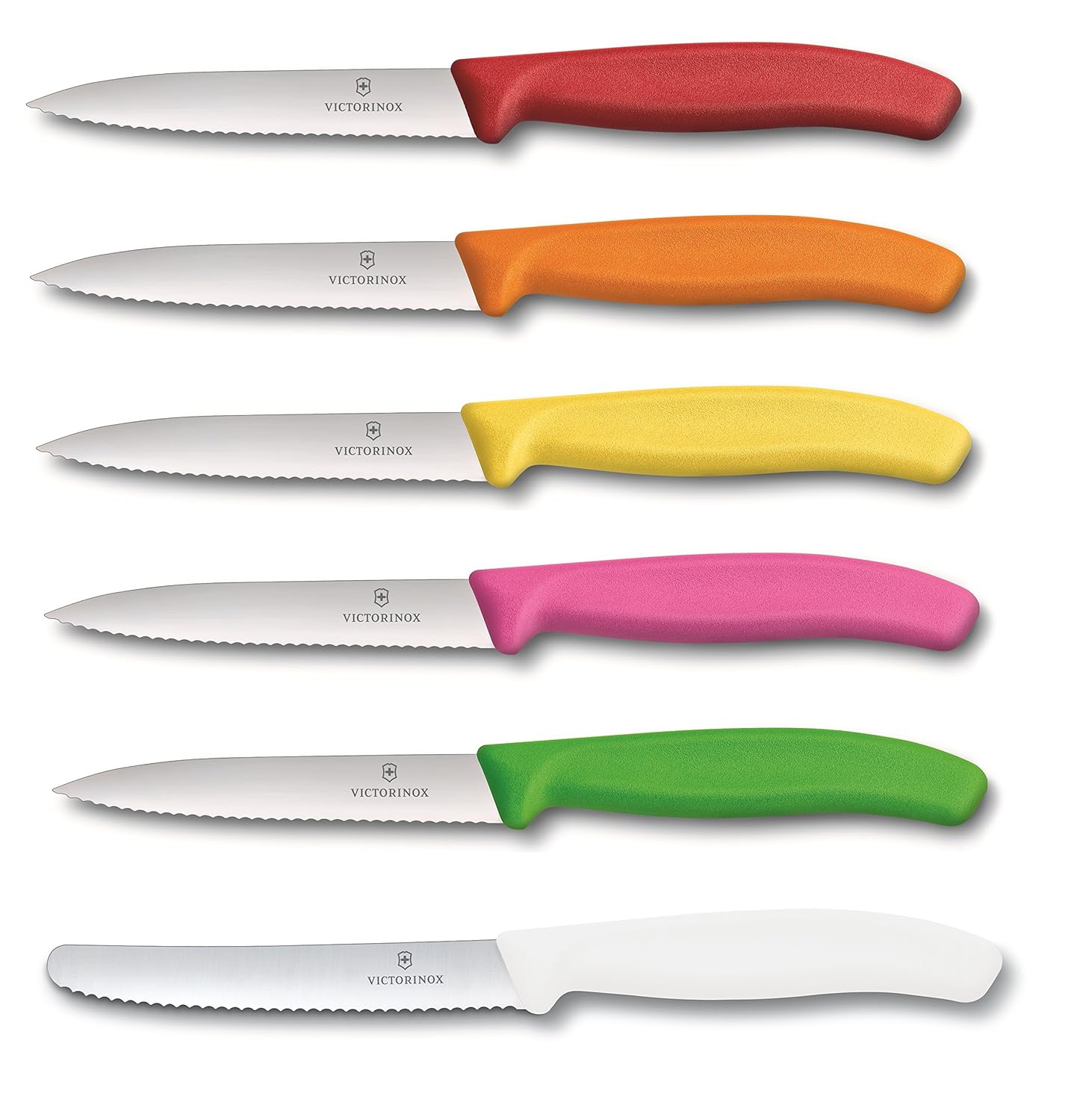 Victorinox Gemüsemesser Tomatenmesser Set Swiss Classic 6er Bunt Gemischt mit Wellenschliff ...