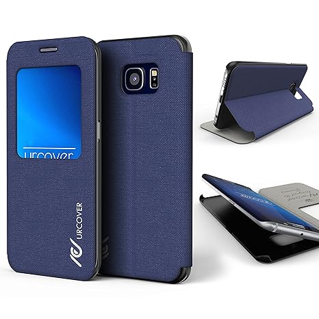 Urcover® Kompatibel mit Samsung Galaxy S6 Edge Hülle View Case Schutzhülle Tasche Schale Galaxy S 6 Edge Etui Handyschutz (Du