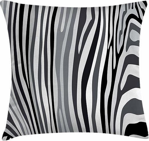 Amazon Com Lunarable Zebra Print Throw Pillow Cushion Cover