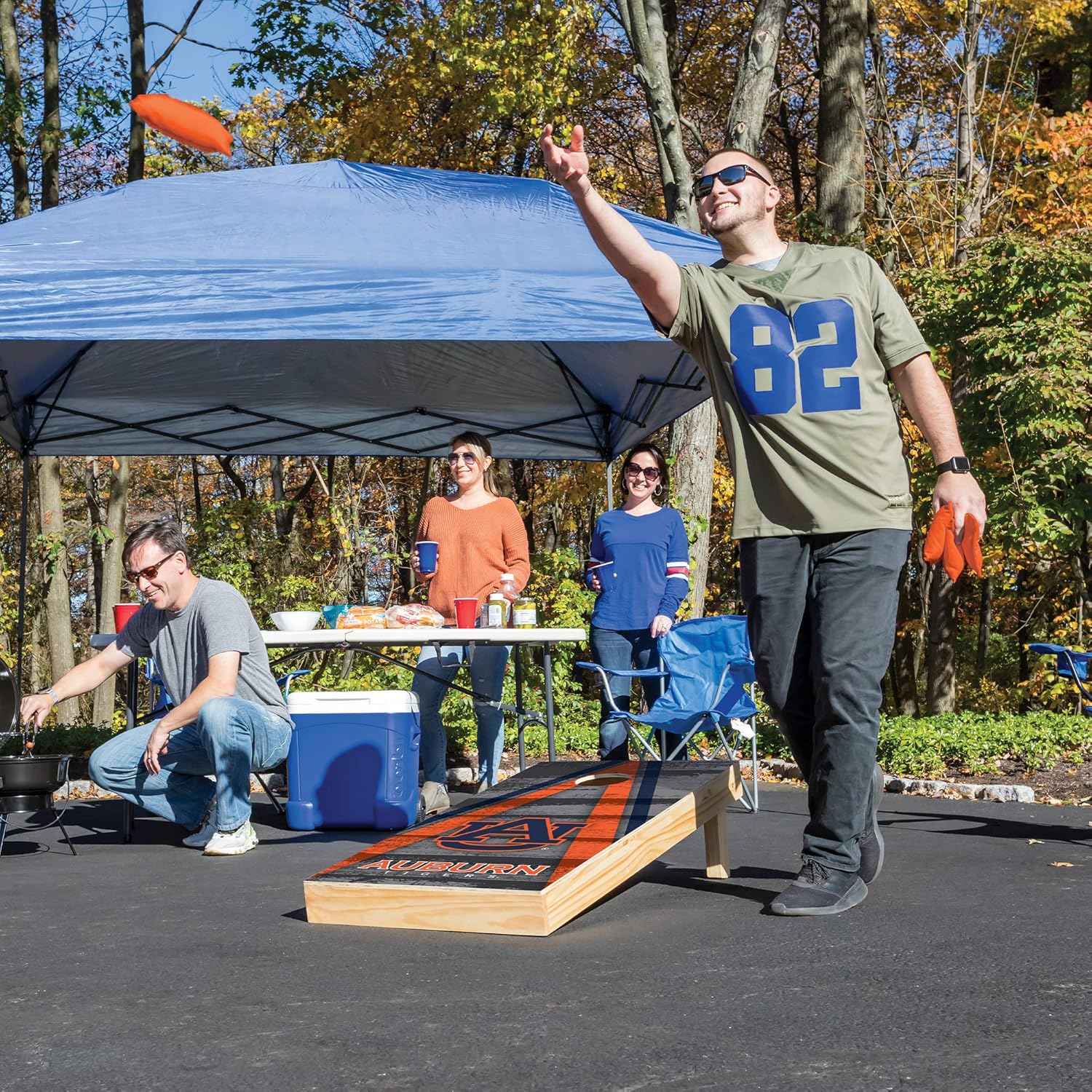 Wild Sports NCAA Auburn Tigers 2' x 4' Direct Print Vintage Triangle Wood Tournament Cornhole Set, Team Color : Sports & Outdoors