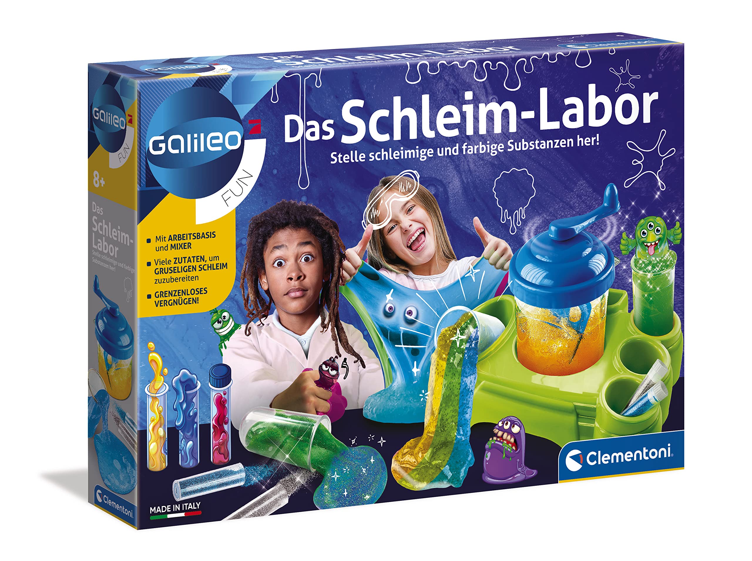 Clementoni Galileo Fun - The Slime Laboratory, Fun Experiments with Colourful Substances and Slime, Toy for Children from 8 Years, for Little Chemists 59129