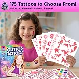 PURPLE LADYBUG Glitter Tattoo Kit for Kids 9 Colours 175 Designs Safe Temporary view 6