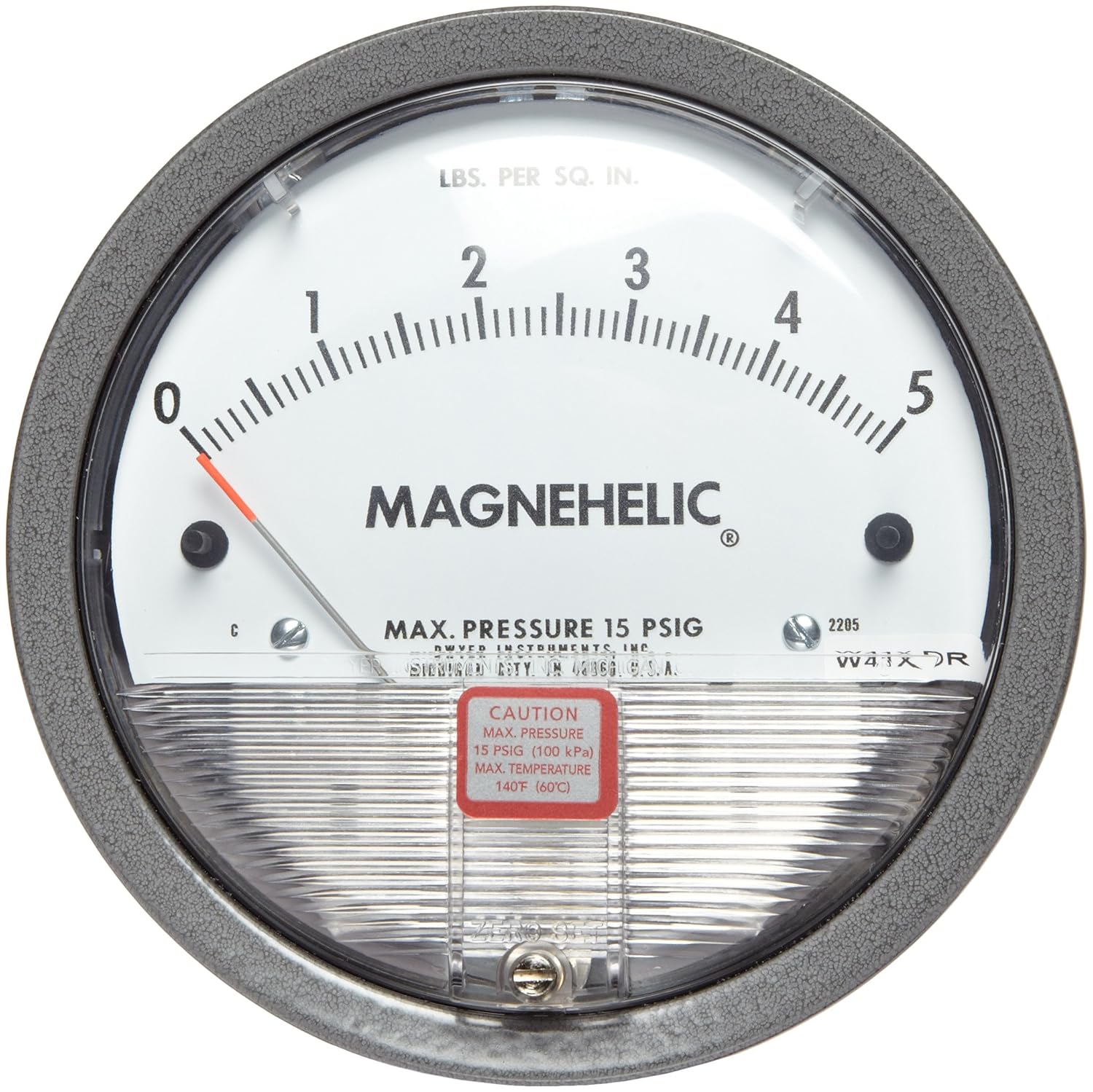 Dwyer Magnehelic Series 2000 Differential Pressure Gauge, Range 05 psi