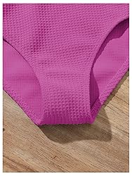 SHENHE Girl's 2 Piece High Waisted Ruffle Waffle
