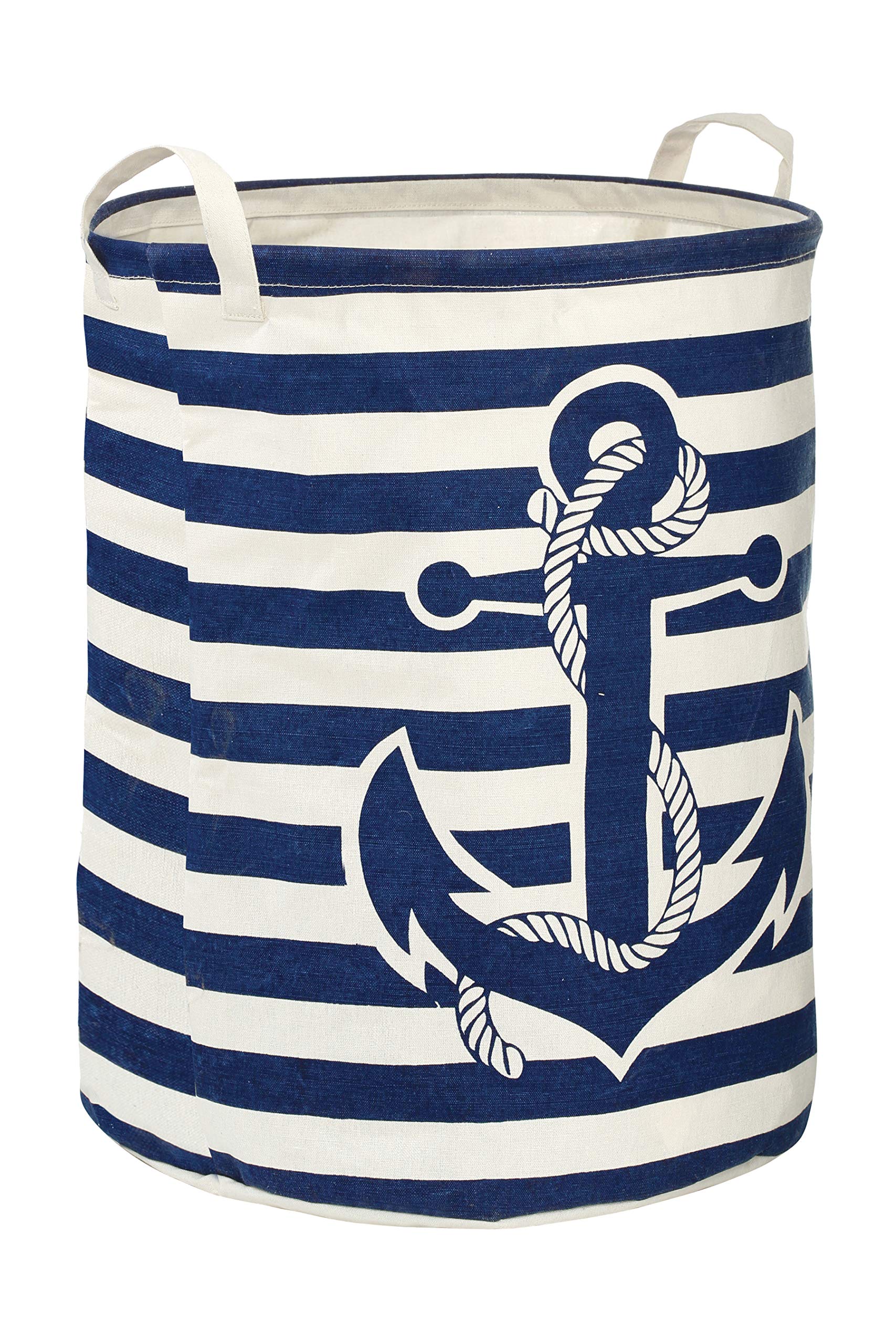 Premier Housewares Anchor Cotton Laundry Bag - Navy, 38 x 38 x 48 cm