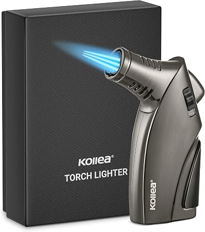 Kollea Triple Jet Lighter Windproof Torch Lighter Punch Safety Lock Refillable