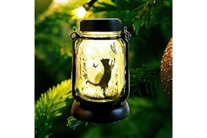 PAPERBEAR Cat Solar Garden Lights, Mothers Day Gift, Gift for Mother/Grandma/Women, Garden Gift, Yard Gift, lamp Decor, Patio Outdoor Porch Waterproof Solar Lanterns, Solar Powered Outdoor Decor Lights