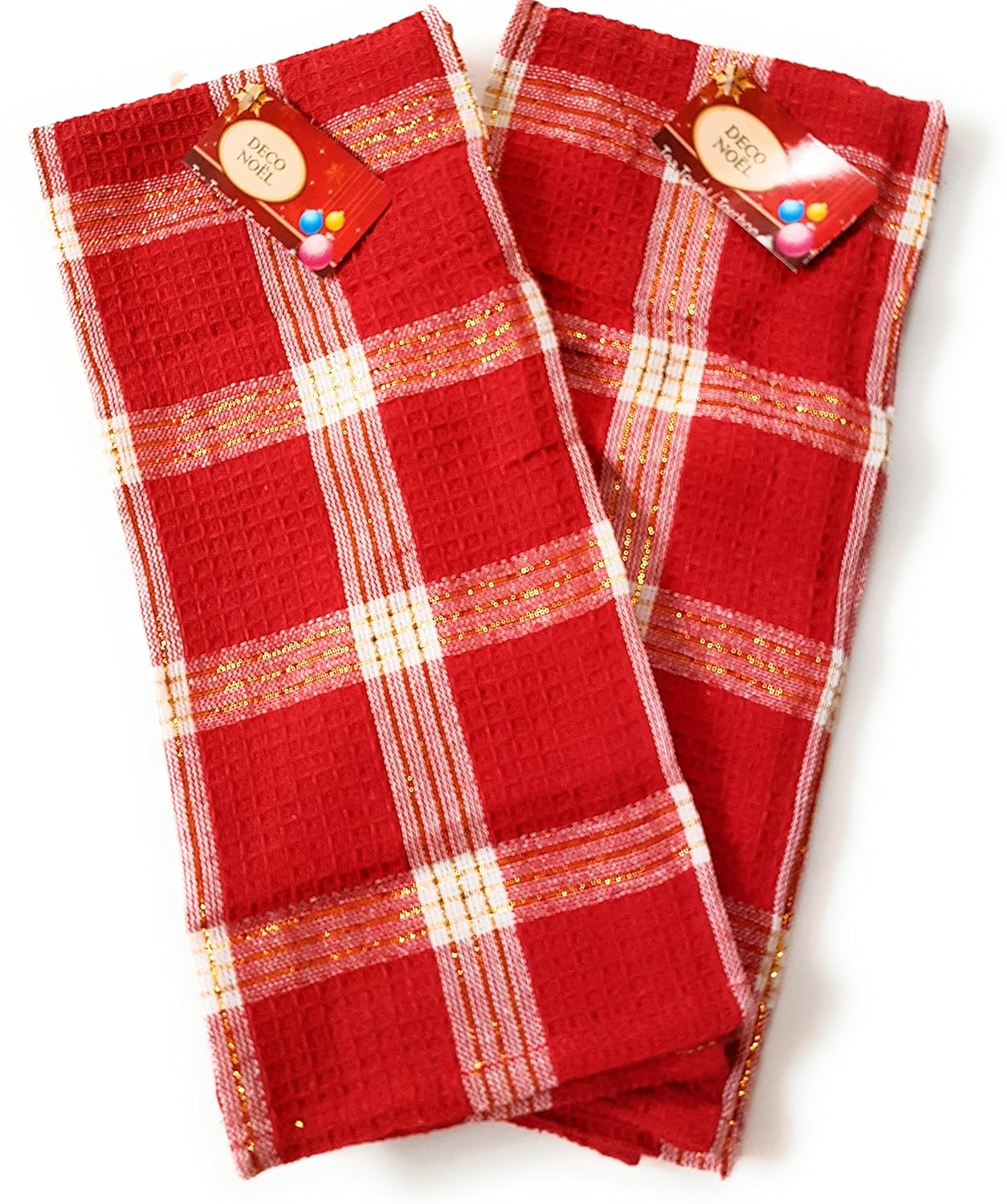 15 X 25 Perfect Home And Kitchen Gift Gold White Colors Christmas Dish Towels Set Of 2 Jacquard Waffle Weave In Beautiful Red Kitchen Linen Sets Home Kitchen Stanoc Com