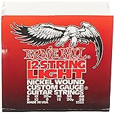 Ernie Ball 12-String Light Nickel Wound Electric Guitar Strings, 9-46 Gauge (P02233)