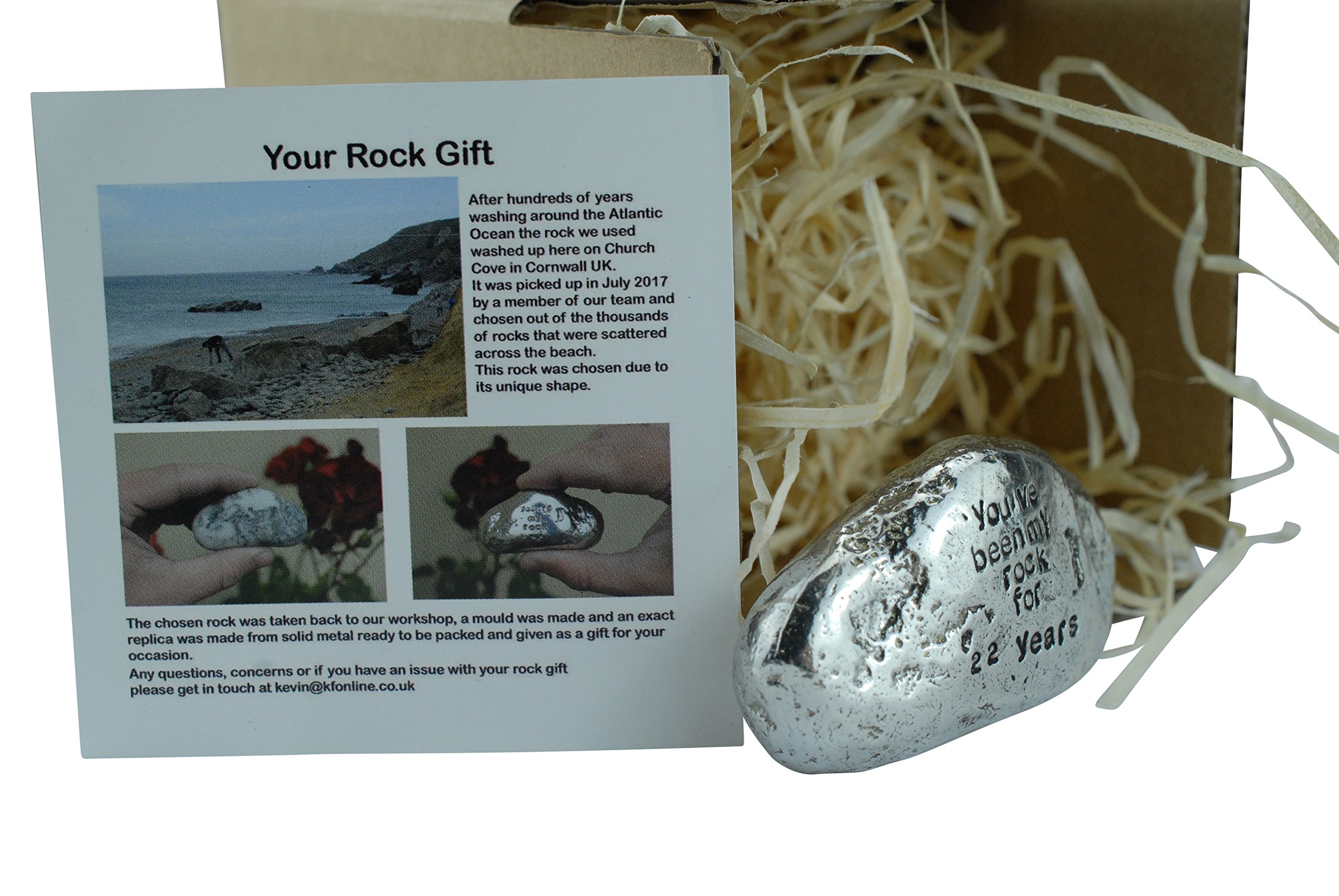 22nd For Men or Women Ornament - You've Been My Rock For 22 Years - Solid Metal Heavy Rock