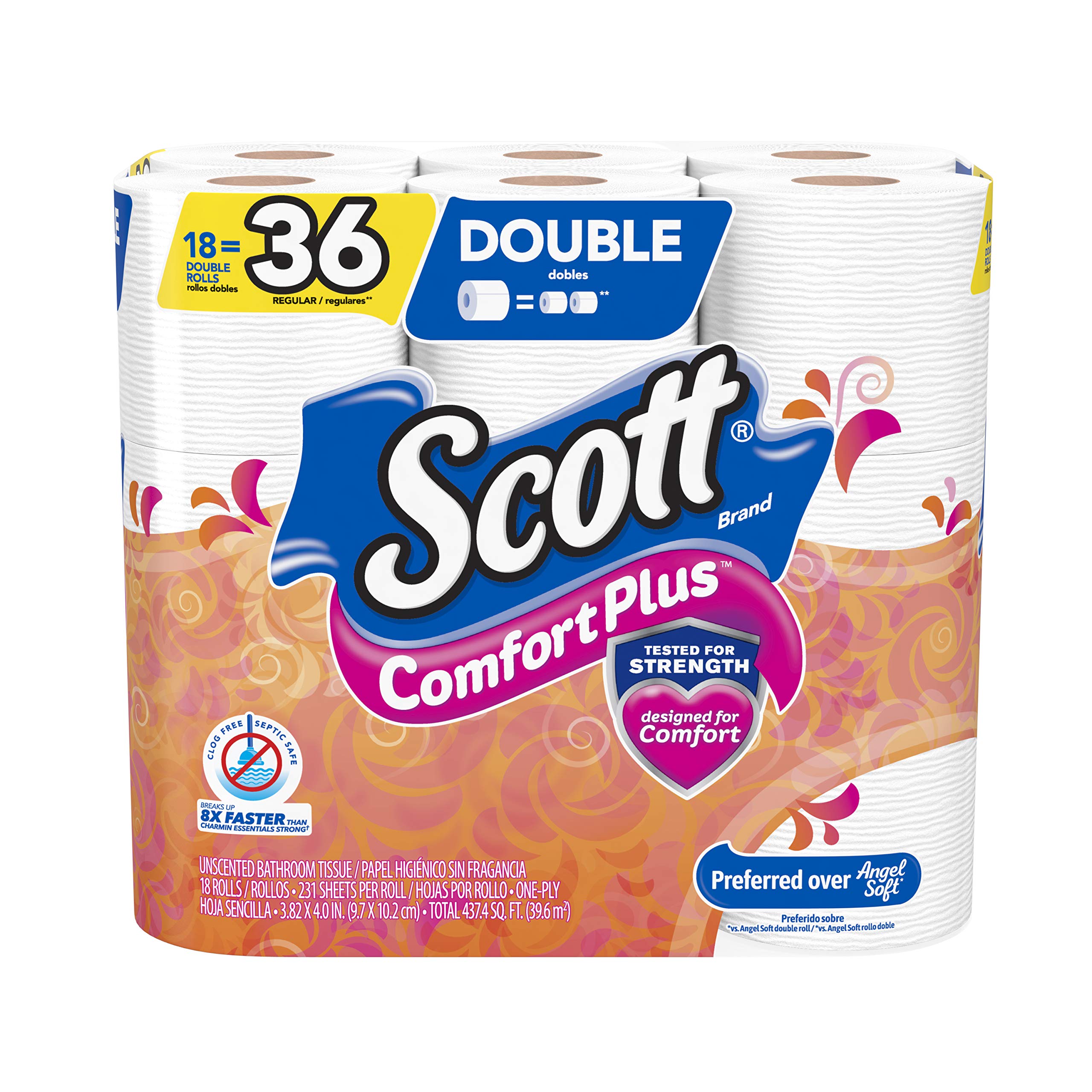 Scott Comfortplus Toilet Paper, Double Roll, Bath