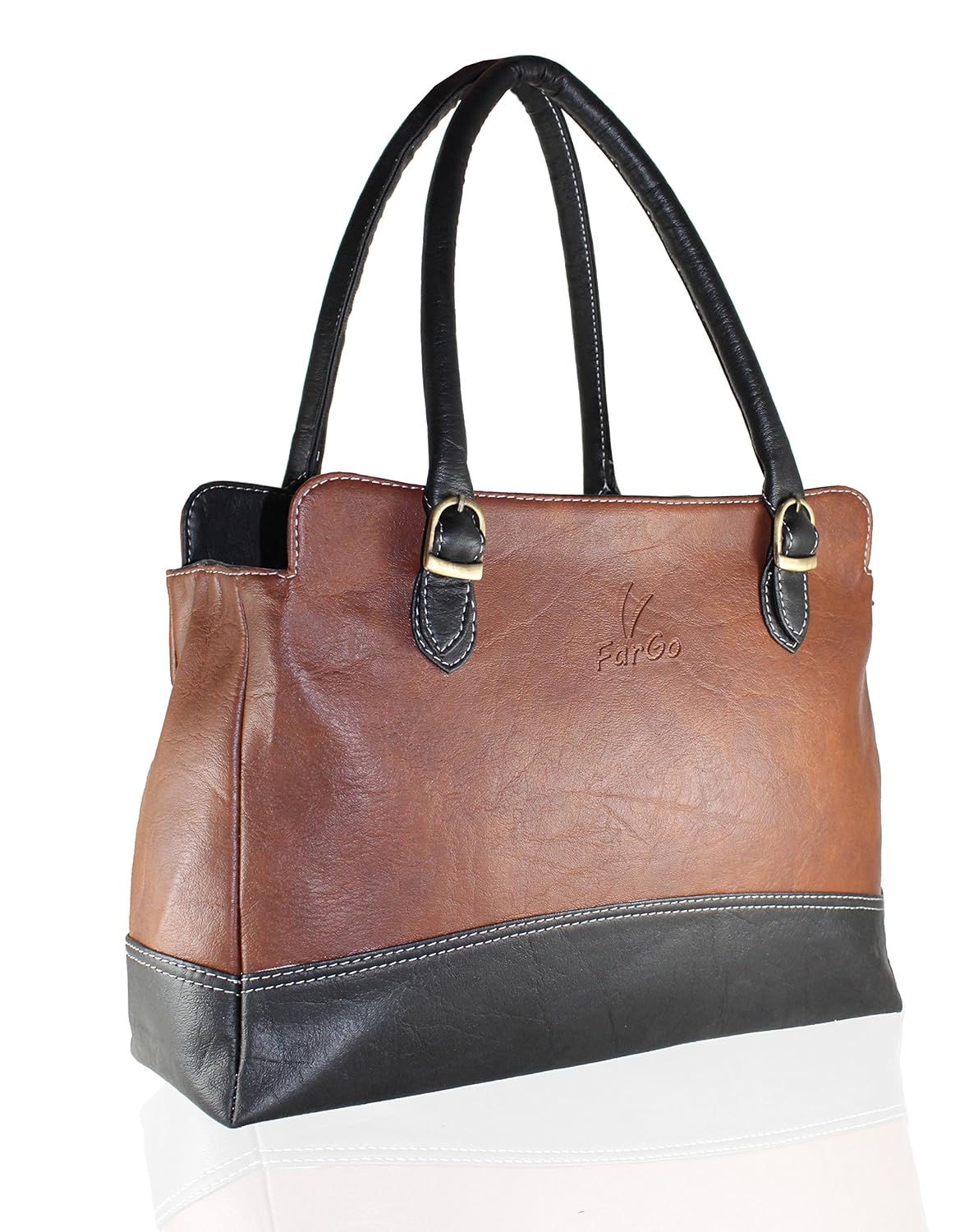 fargo couthy pu leather women's & girl's shoulder handbag (brown black_fgo-036)