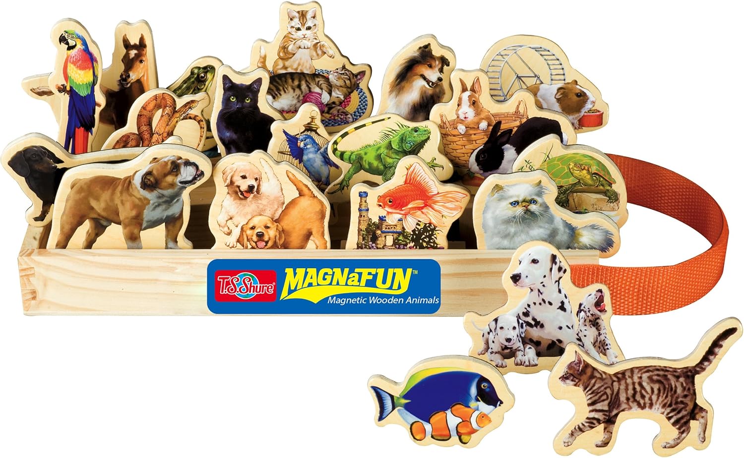 wooden animal magnets