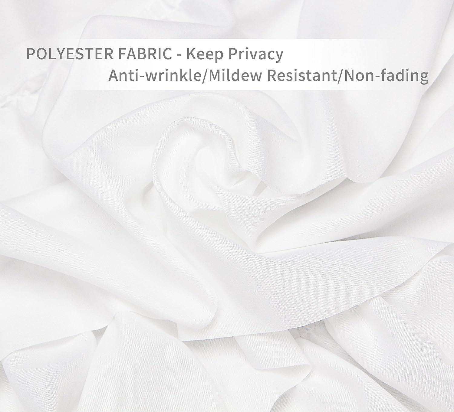 Volens White Shower Curtain Fabric/Ruffle for Bathroom,72in Long …: Home & Kitchen