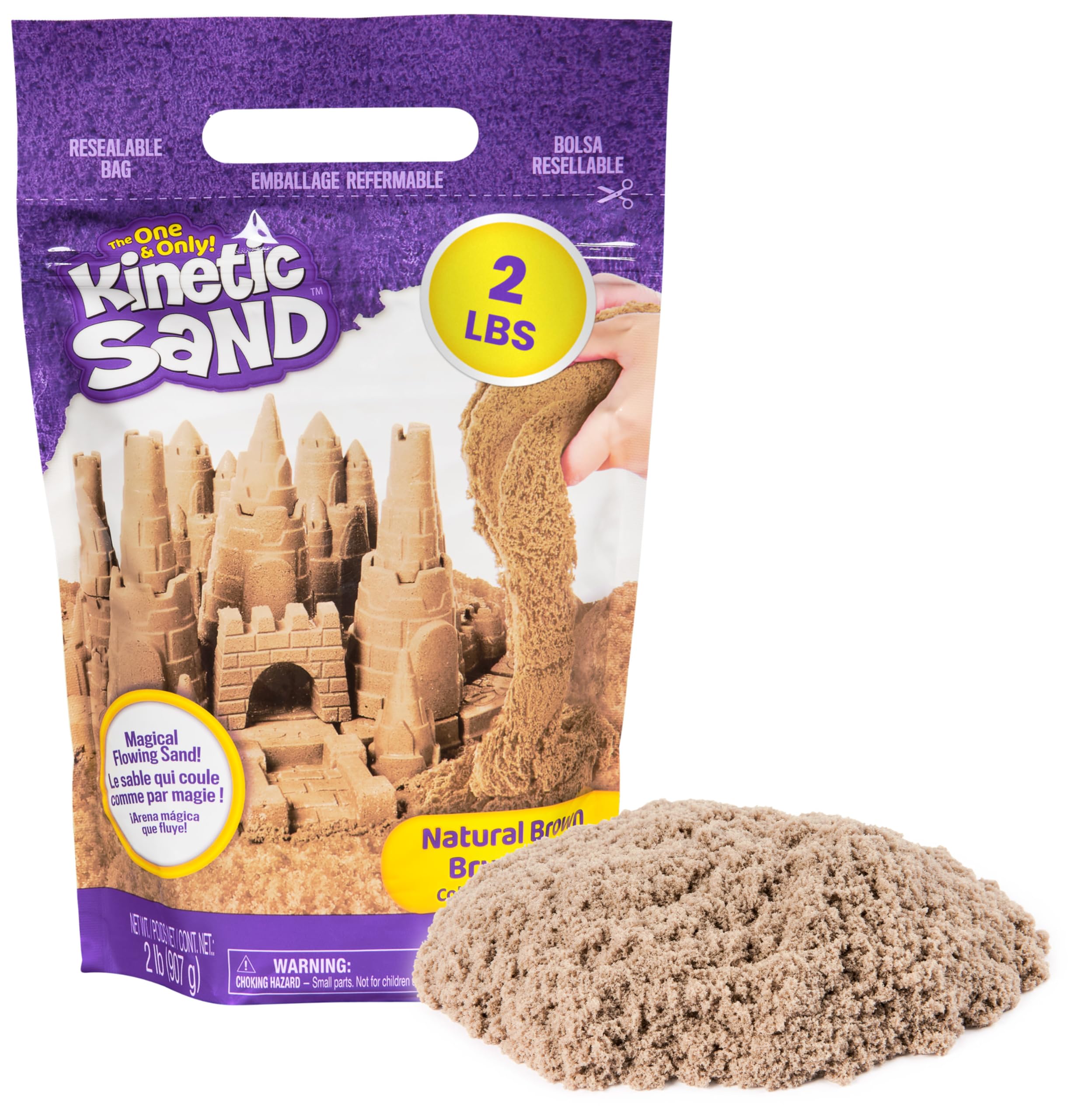 Kinetic Sand The Original Mouldable Sensory Play Sand, Brown, 906 g (Package may vary)