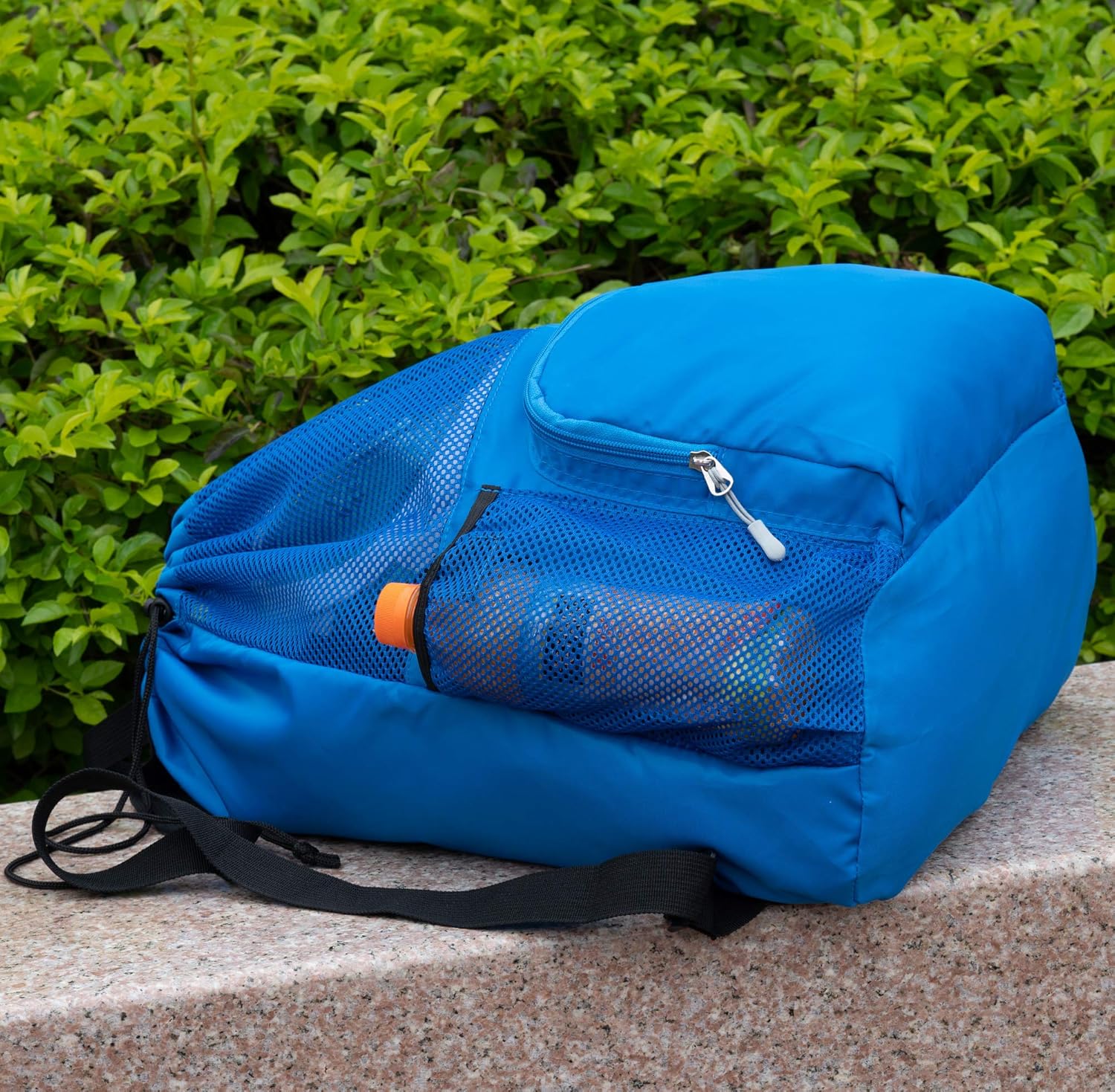 ButterFox Large Swimming Equipment Mesh Bag with Separated Waterproof Dry Compartment, Dry and Wet Separated (Blue): Sports & Outdoors