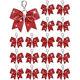 Tondiamo Cheer Bow Keychain Cheer Keychain with Rhinestones Cheerleader Keyrings for Teen Cheerleading Sports Accessory