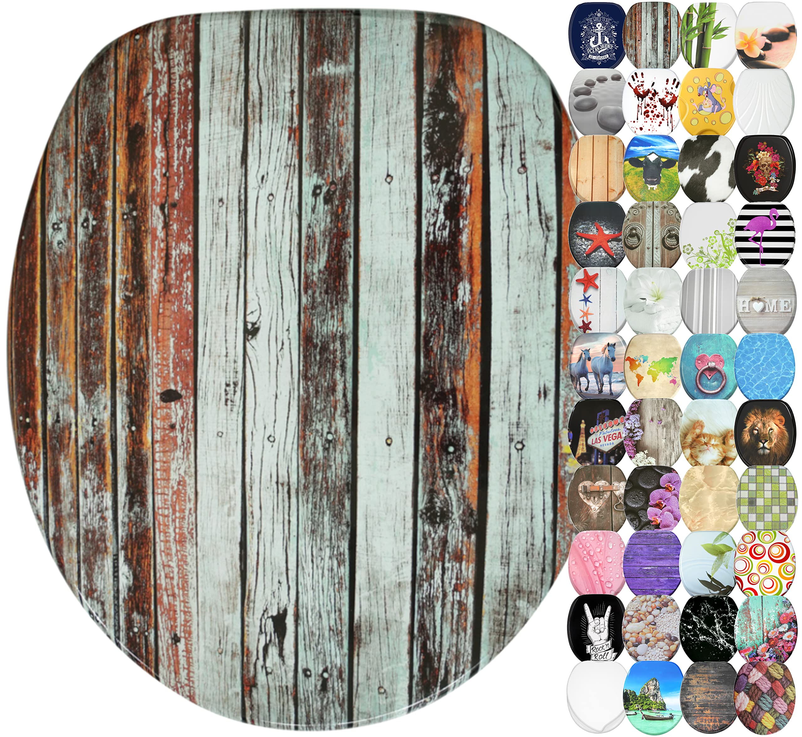 Sanilo Soft Close Toilet Seat, Wide Choice of Beautiful Toilet Seats, Stable Hinges, Easy to Mount (Antique) โ image 1