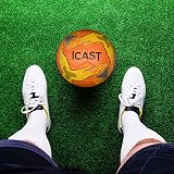 ICAST Football Size 5 Ball Orange 32 Panel Recreational Training Ball view 5