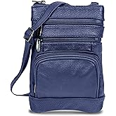 Krediz leather Crossbody Purses for Women, Multi Pocket Crossbody Purse with Adjustable Strap, Soft & Durable Leather Purse