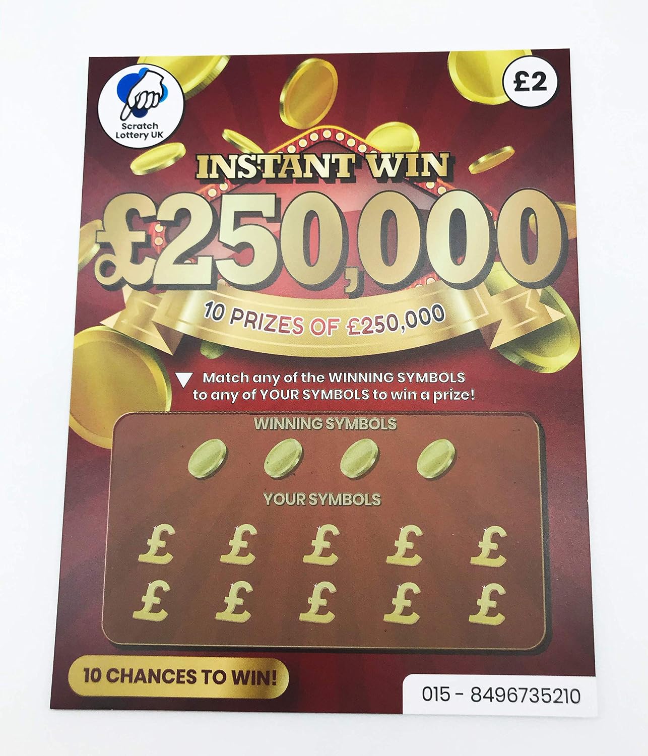 Pinelands Winning Joke Scratch Card Fake Lottery Ticket Each Card Appears to Win Thousands (Multipack x 3) - Image 3