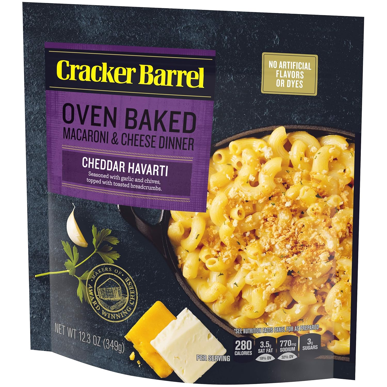 Amazon Com Cracker Barrel Oven Baked Cheddar Havarti Macaroni And Cheese Dinner 12 3 Oz Pouch Grocery Gourmet Food
