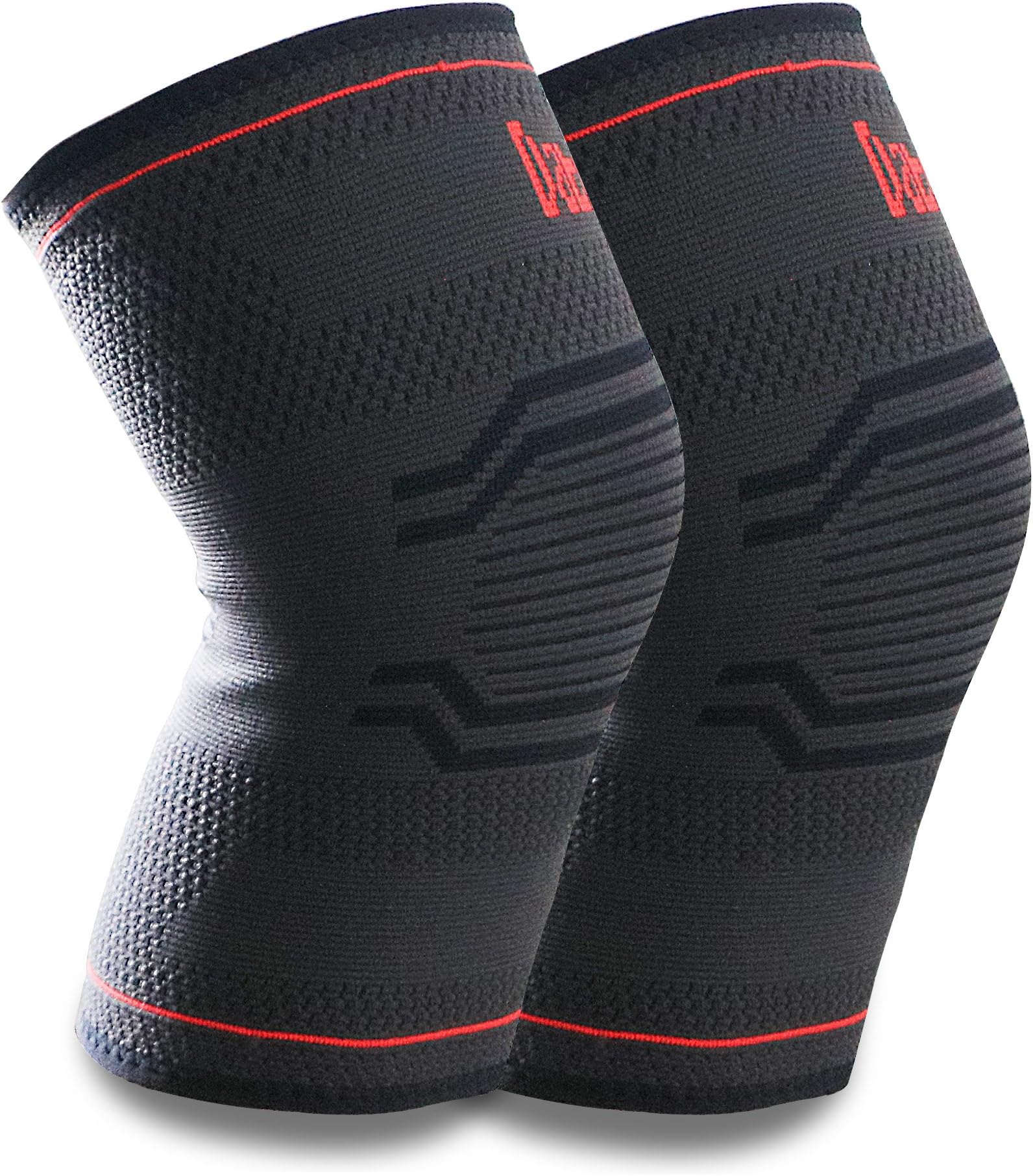 Datechip Sports Knee Compression Sleeve Breathable Knee Support Brace Lightweight Anti Slip Sleeve Support for Running Jogging Men & Women (Pair)