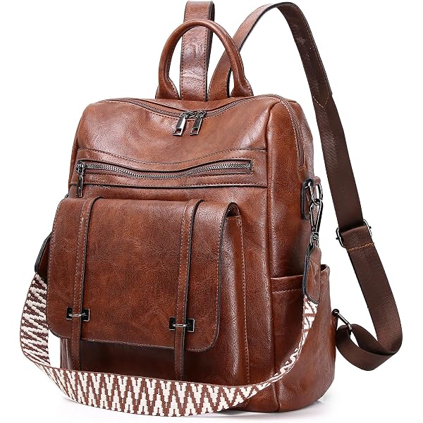 Amazon.com: myfriday PU Leather Large Backpack Purse for  display picture 1
