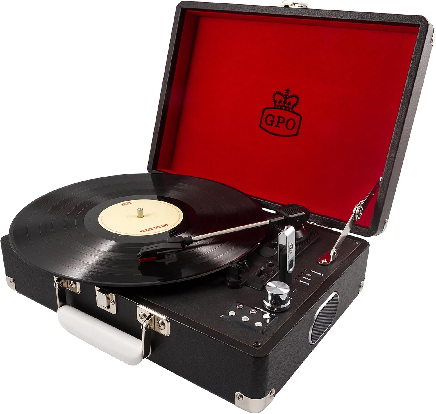 GPO Attache Vinyl Record Player with Builtin Speakers, Vintage