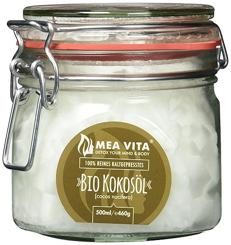 MeaVita Bio Kokosöl, nativ, 1er Pack (1 x 500 ml) im Bügelglas