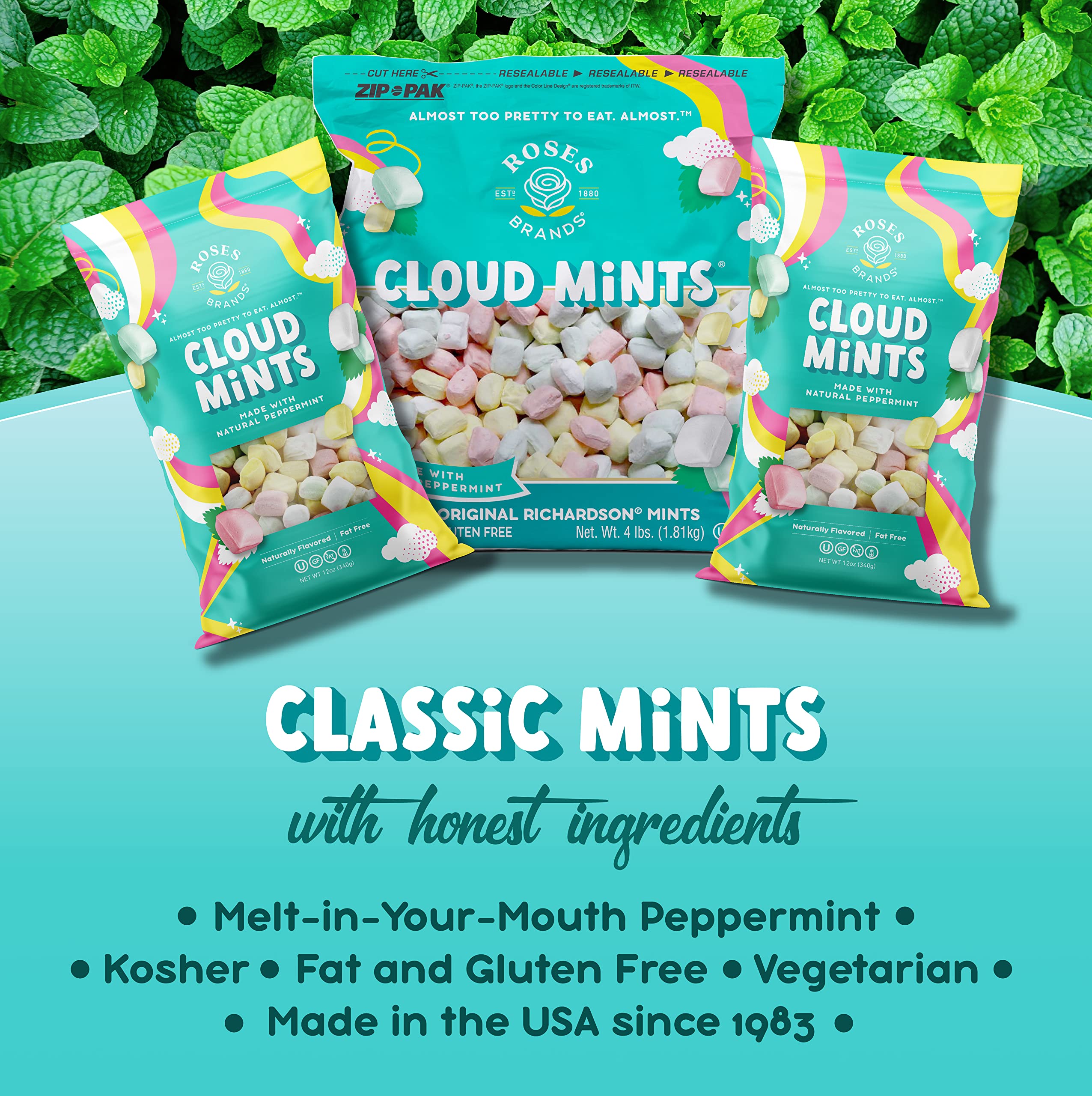 Roses Brands Cloud Mints Peppermint Candy, 4 Lbs on Galleon Philippines