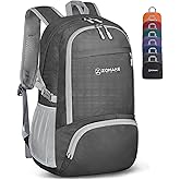 ZOMAKE Lightweight Packable Backpack 30L, Foldable Hiking Backpacks Water Resistant Compact Folding Daypack for Travel(Dimgray)