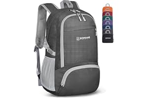 ZOMAKE Lightweight Packable Backpack 30L, Foldable Hiking Backpacks Water Resistant Compact Folding Daypack for Travel(Dimgray)